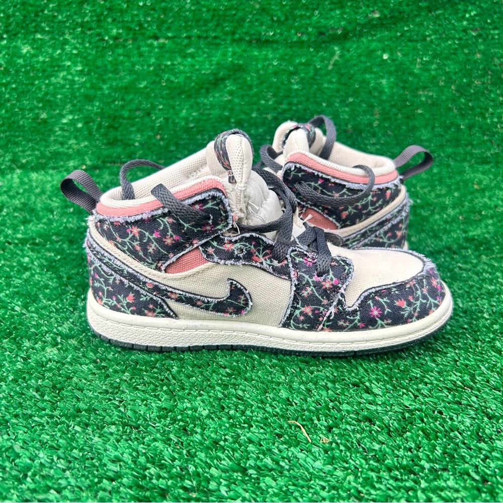 Jordan 1 Mid SE Anthracite Sail Red Stardust TD FJ3447 001 Toddler 10C Nike Air - Picture 5 of 9